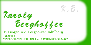 karoly berghoffer business card